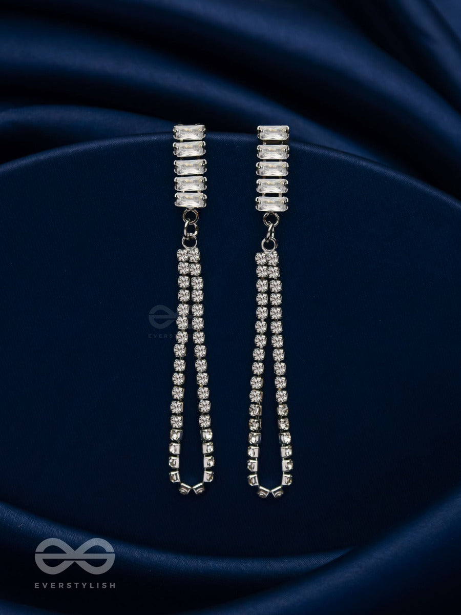 Gala Night - Silver Embellished Earrings