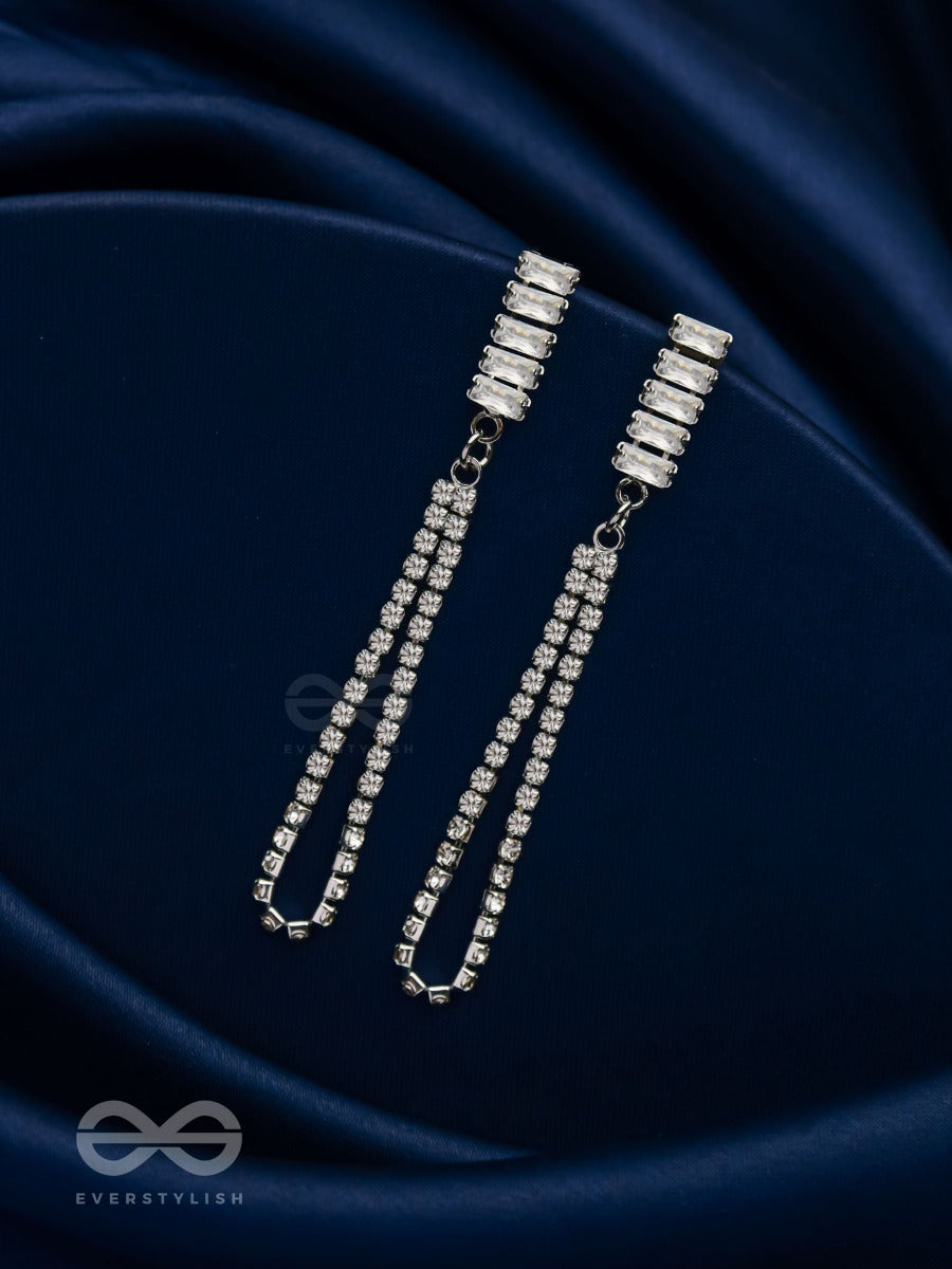 Gala Night - Silver Embellished Earrings