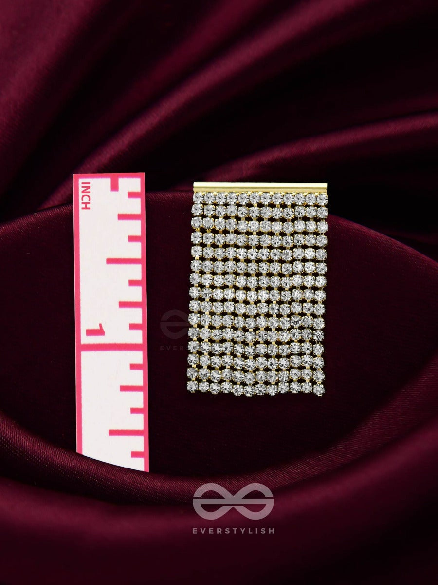 Starry Falls - Golden Embellished Earrings
