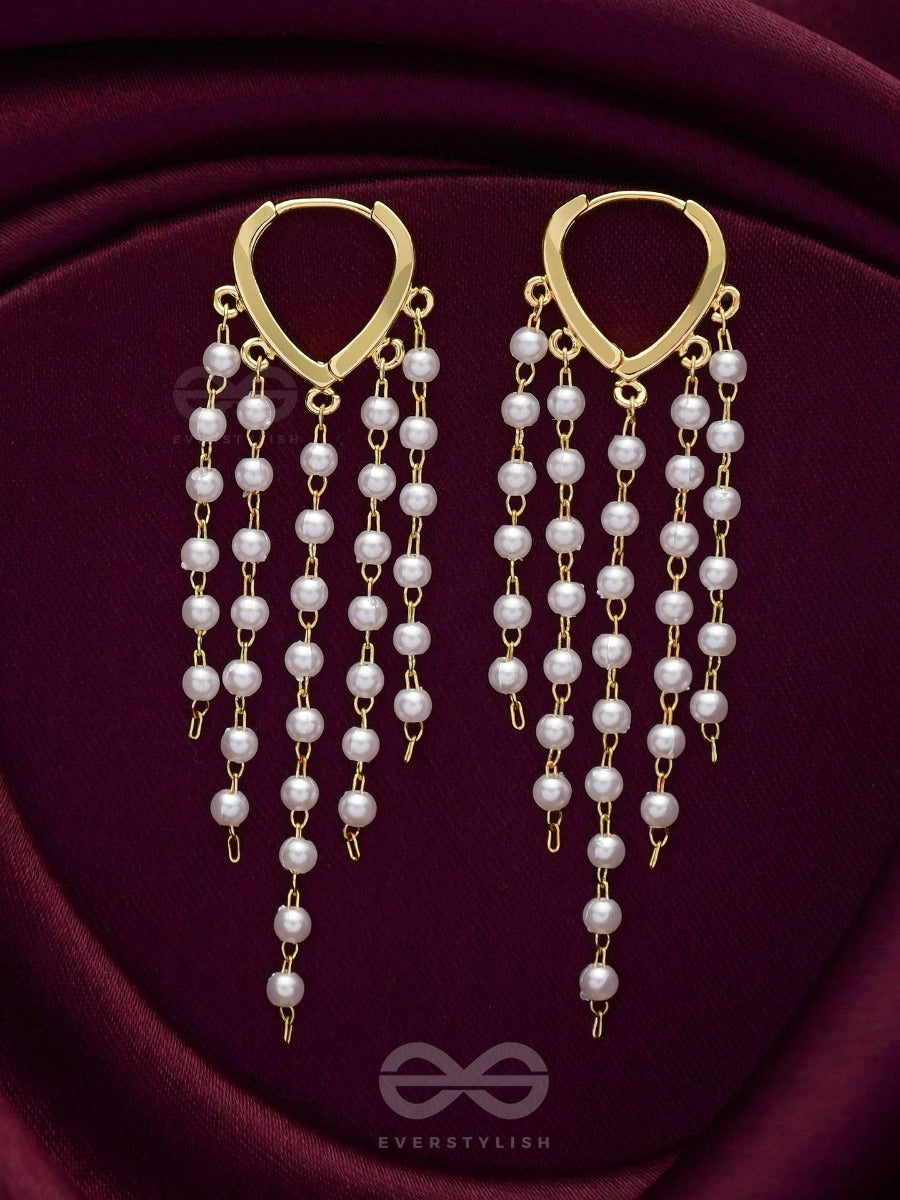 Chandelier Pearls - Golden Pearl Earrings