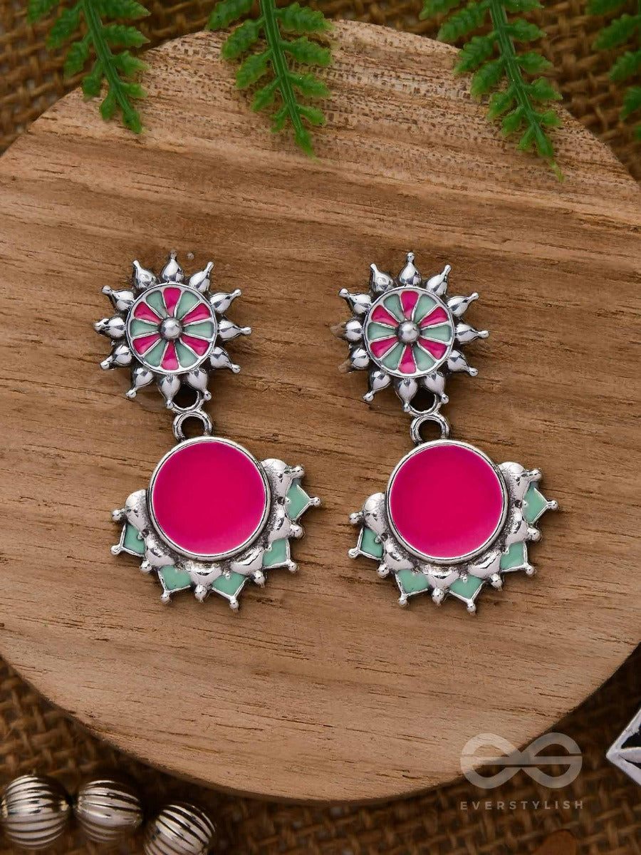 The Rosy Reefs - Statement Enamelled Oxidised Ear Jackets