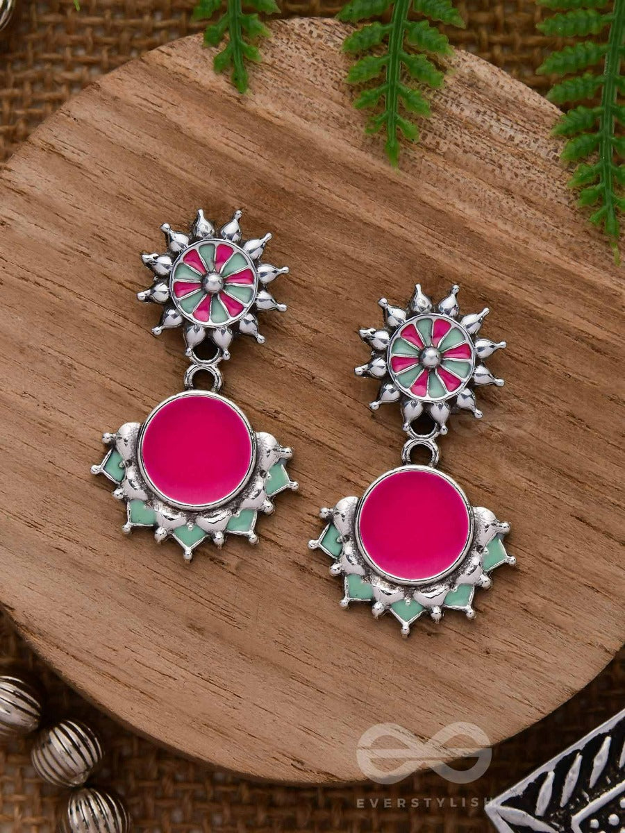 The Rosy Reefs - Statement Enamelled Oxidised Ear Jackets