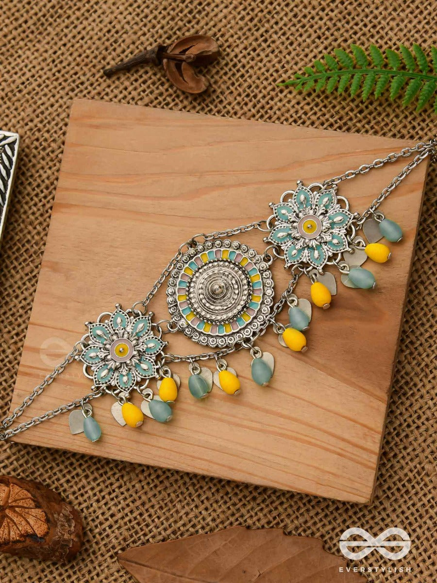 The Playful Skies - Enamelled Oxidised Choker Neckpiece