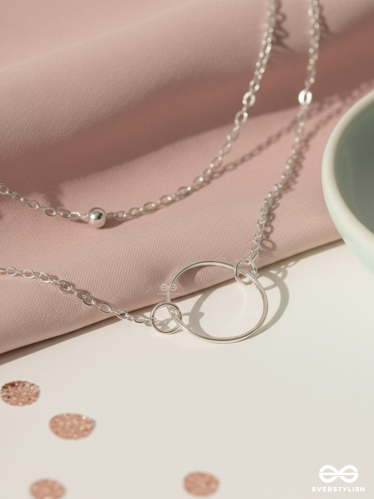 The Lavish Layers Of Elegance - Silver Multilayered Neckpiece With Anti-Tarnish Coating