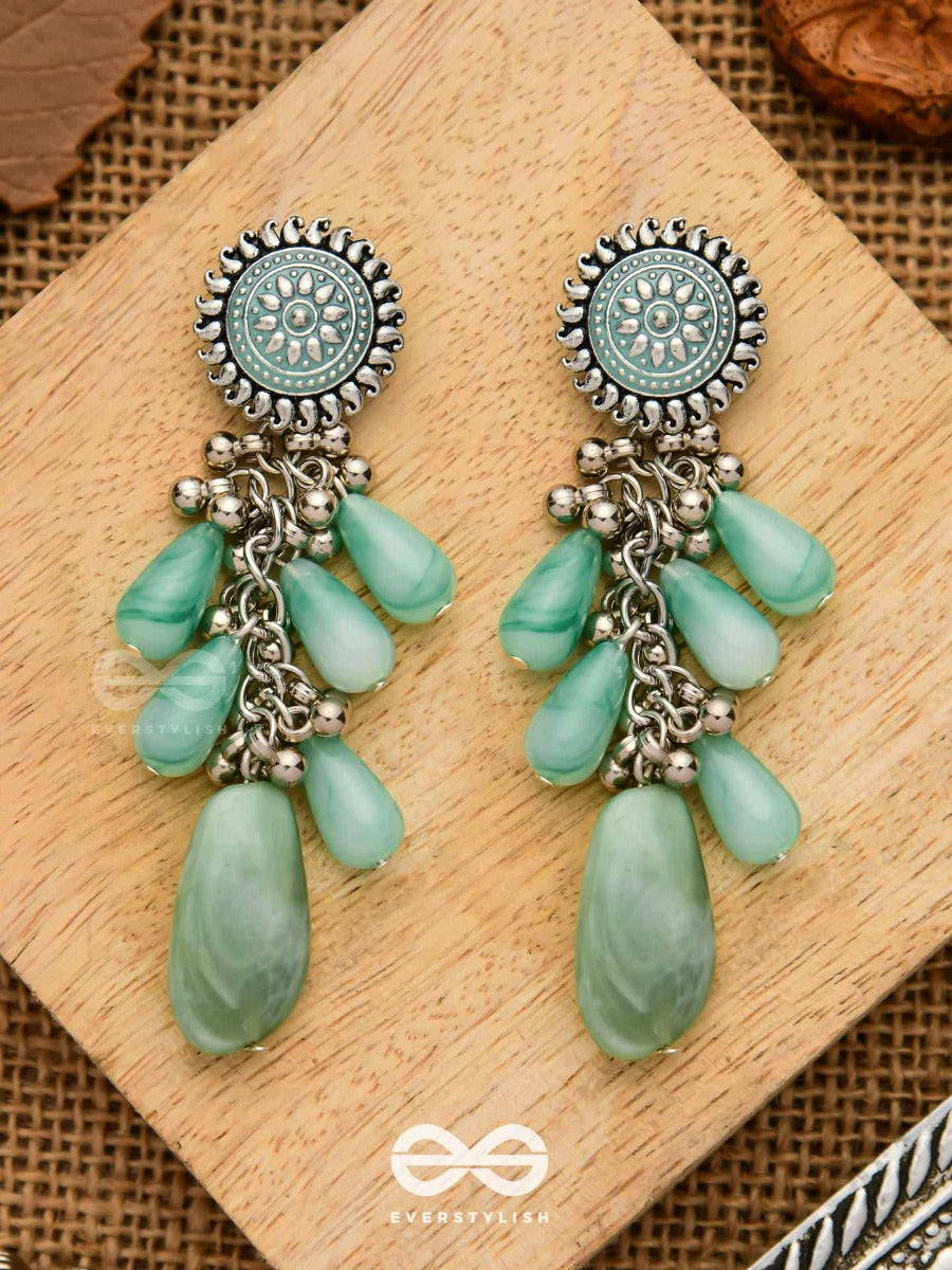 The Misty Drops - Enamelled Oxidised Earrings