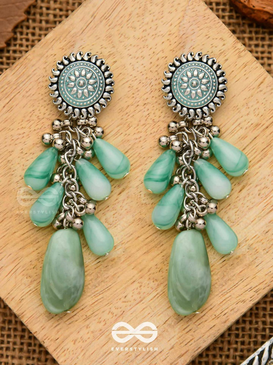 The Misty Drops - Enamelled Oxidised Earrings