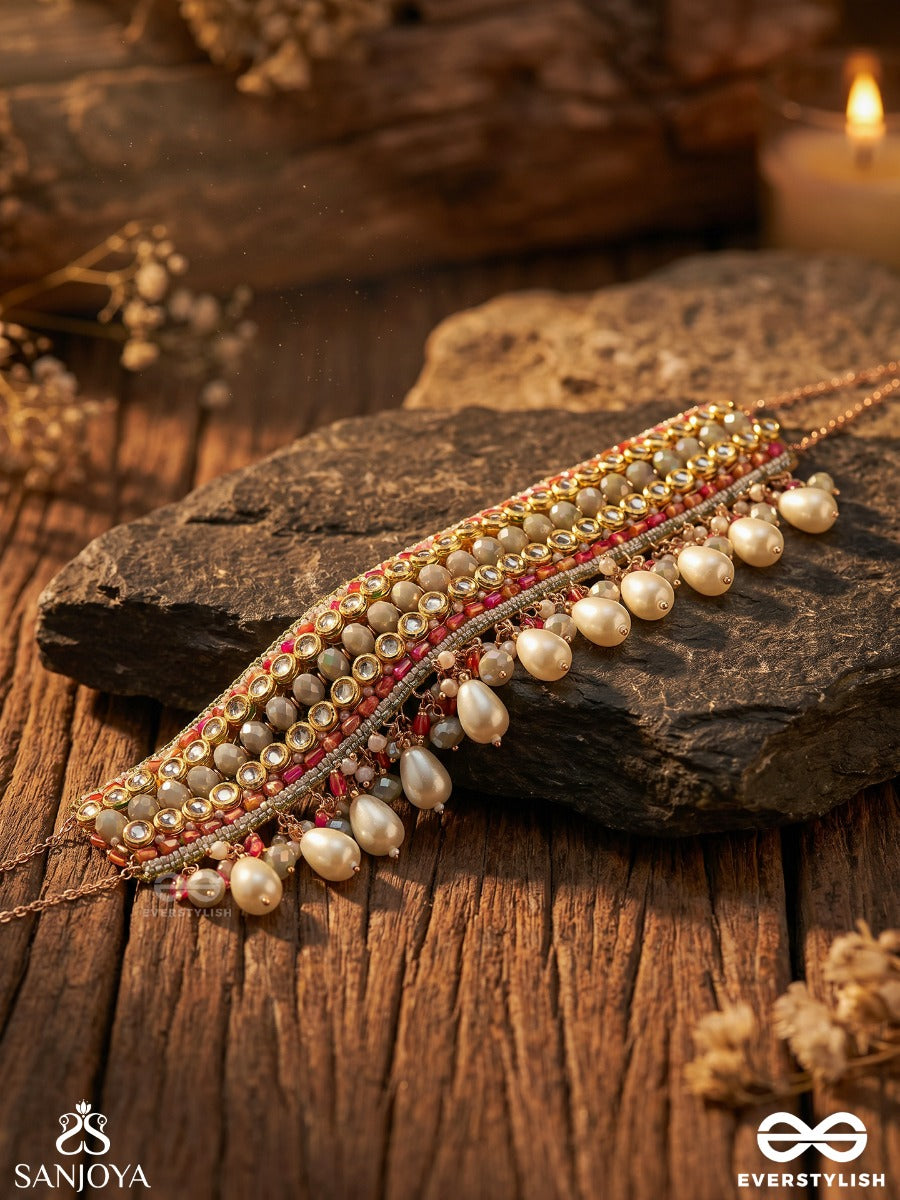 Surveshana - Divine Ornamentation - Festive Necklace With Structured Form And Flowing Details