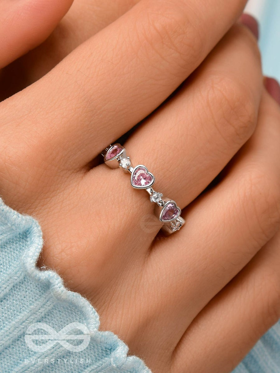 Mi Amor - Silver Embellished Ring (Adjustable)