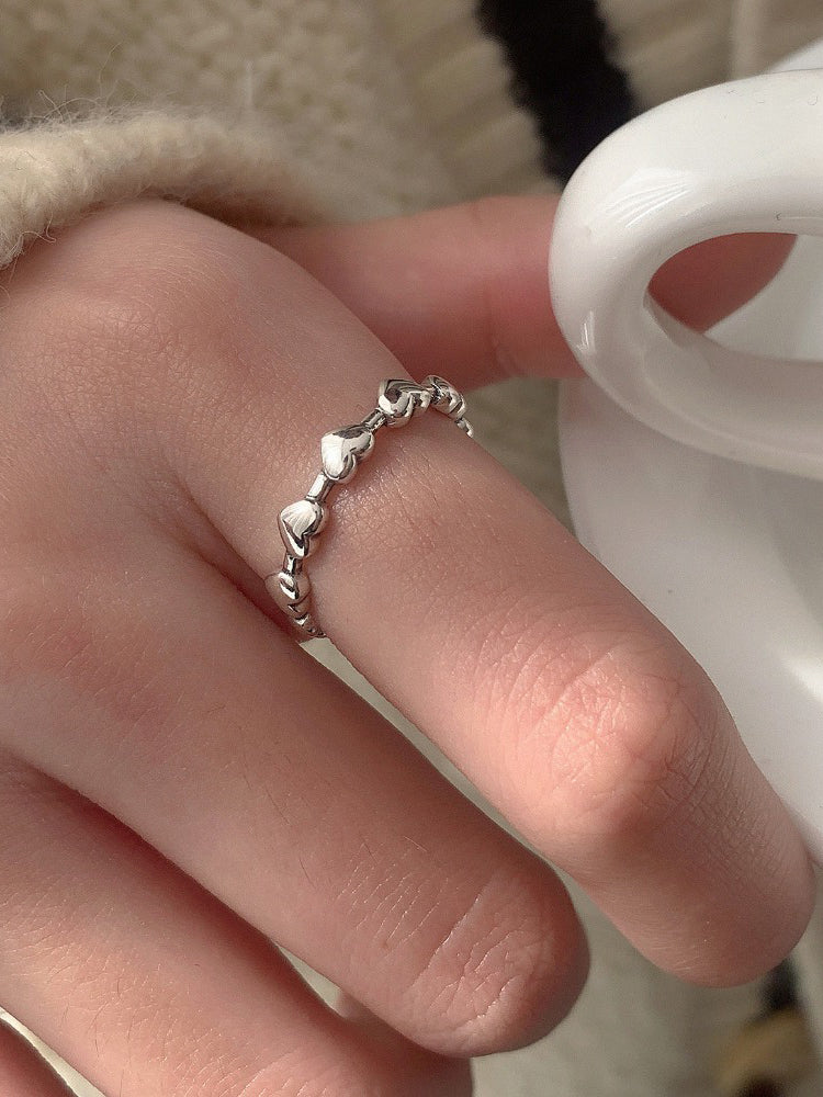 The Stereo Hearts - Silver Ring (Adjustable)