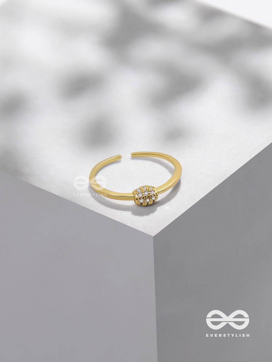 The Rare Lustre - Golden Cubic Zirconia Ring