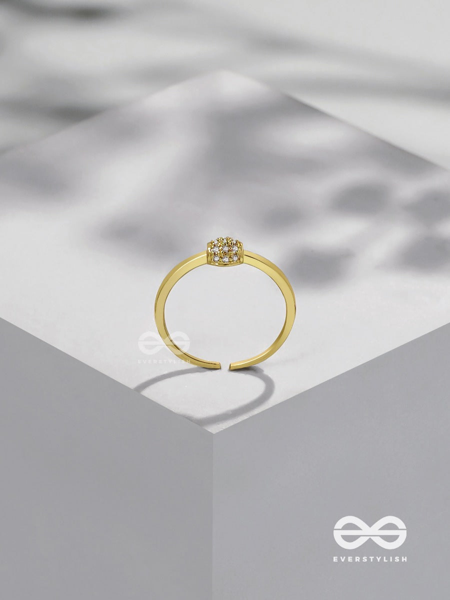 The Rare Lustre - Golden Cubic Zirconia Ring