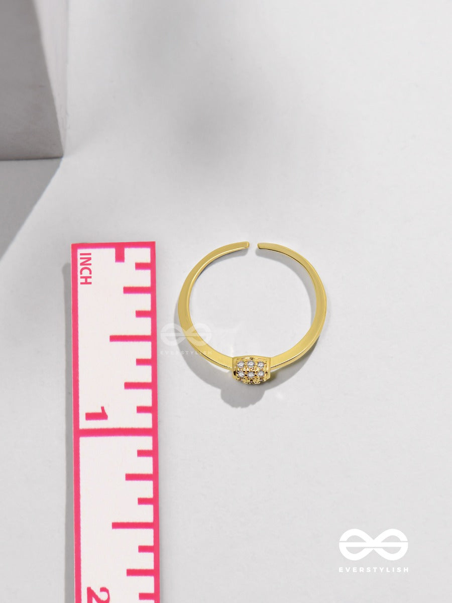 The Rare Lustre - Golden Cubic Zirconia Ring