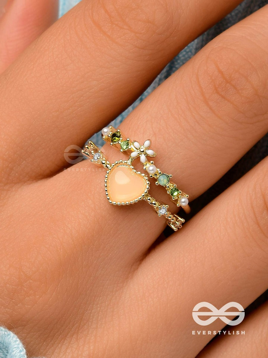 The Eden's Secret - Golden Embellished Ring (Adjustable)