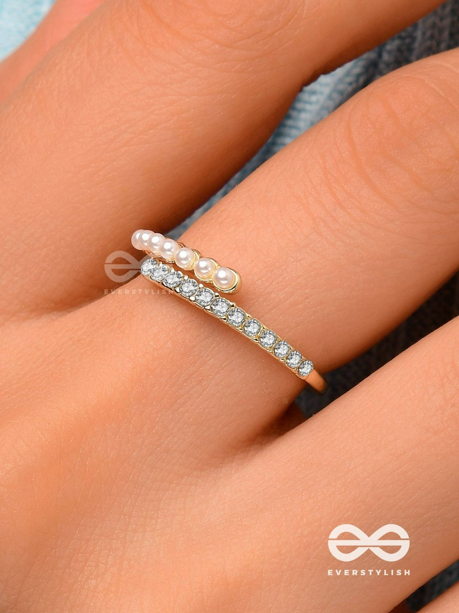 The Spark Of Love - Golden Cubic Zirconia Ring (Adjustable)