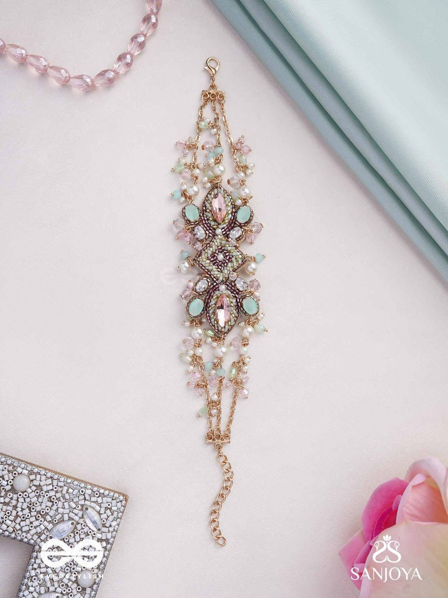 Manisutram-String Of Gems-Regal Bracelet Featuring Pastel Stones & Beads.