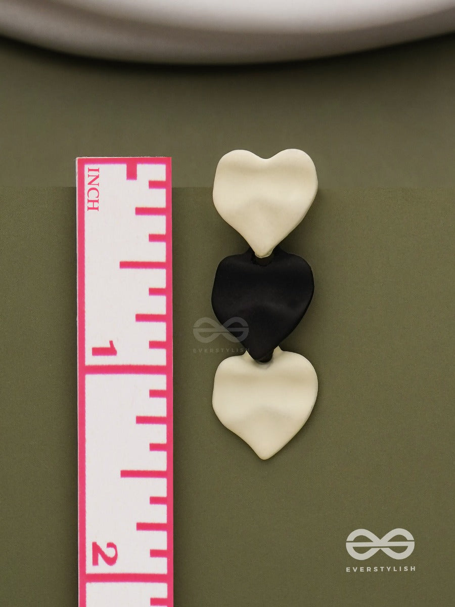 Yin Yang Hearts- Two-Tone Love Earrings