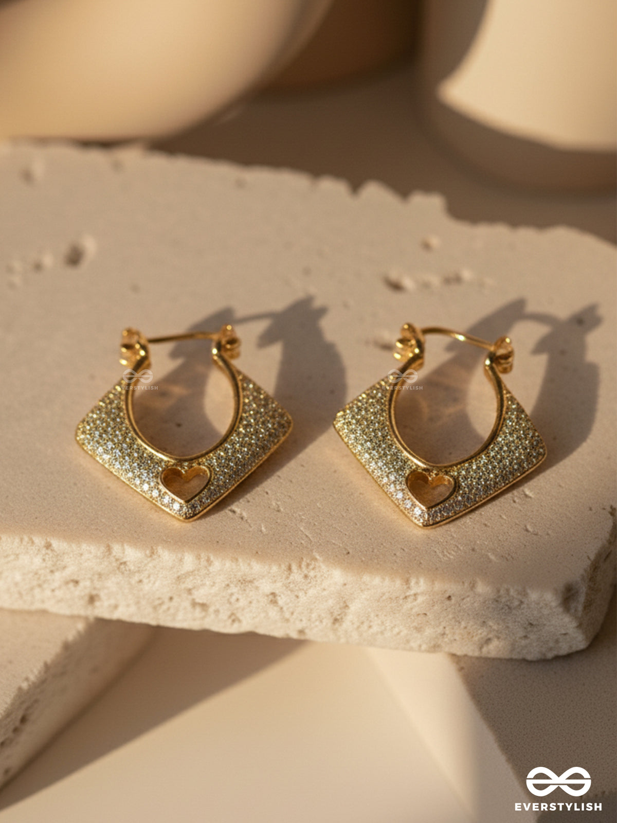 Luna Bloom - 18K Gold Plated Anti-Tarnish Statement Dainty Studs Inlaid With Cubic Zicronia Stones