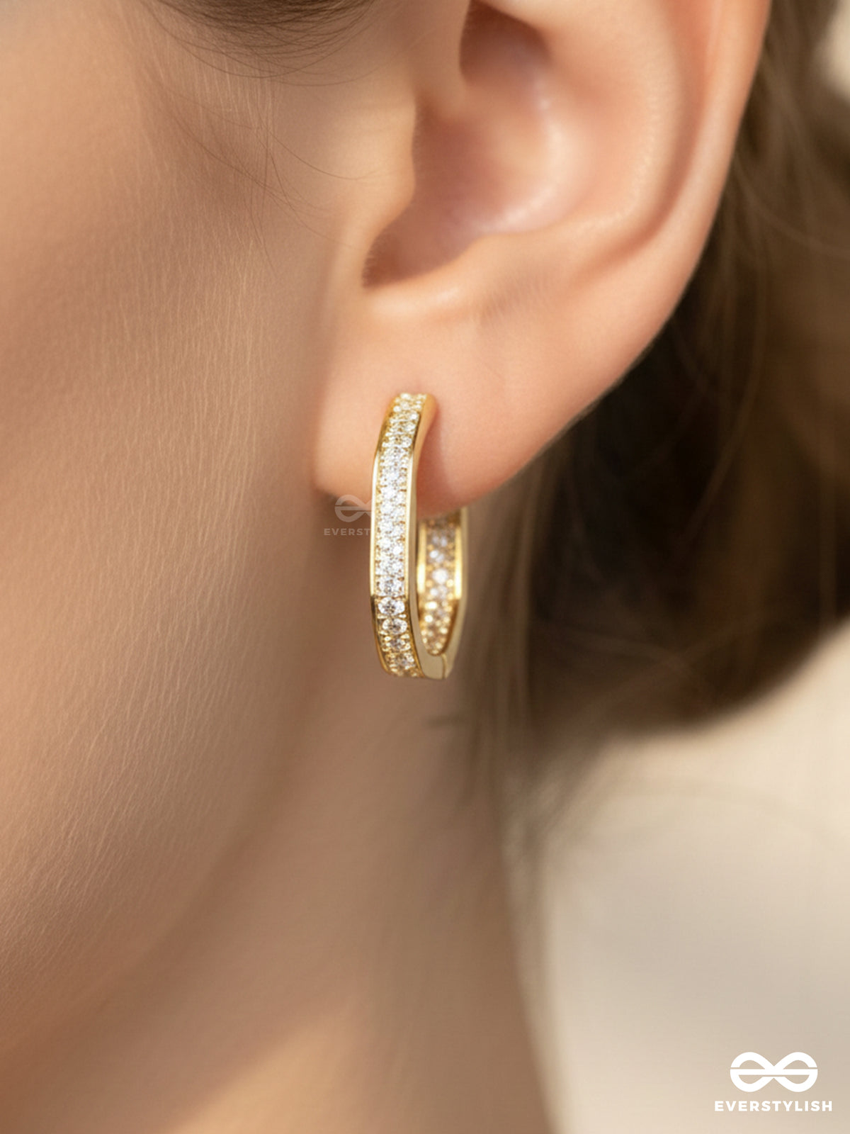 Dazzle Me - 18K Gold Plated Anti-Tarnish Earrings With Cubic Zirconia Stones