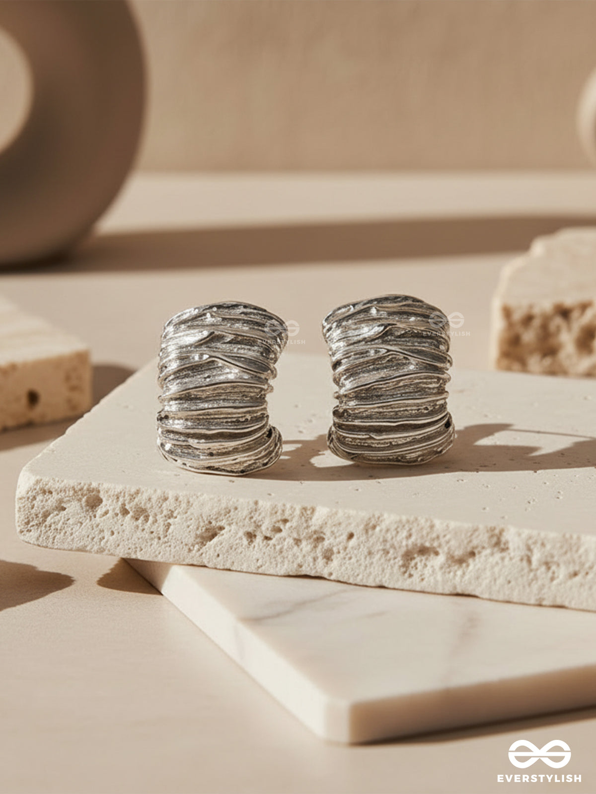 Ornate Glow - Anti-Tarnish Textured Earrings