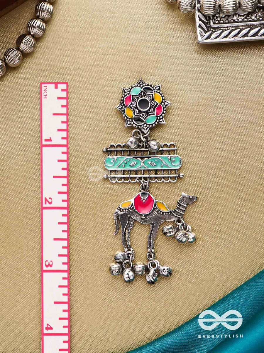 Camel's Melody- Oxidized Camel Motif Earrings