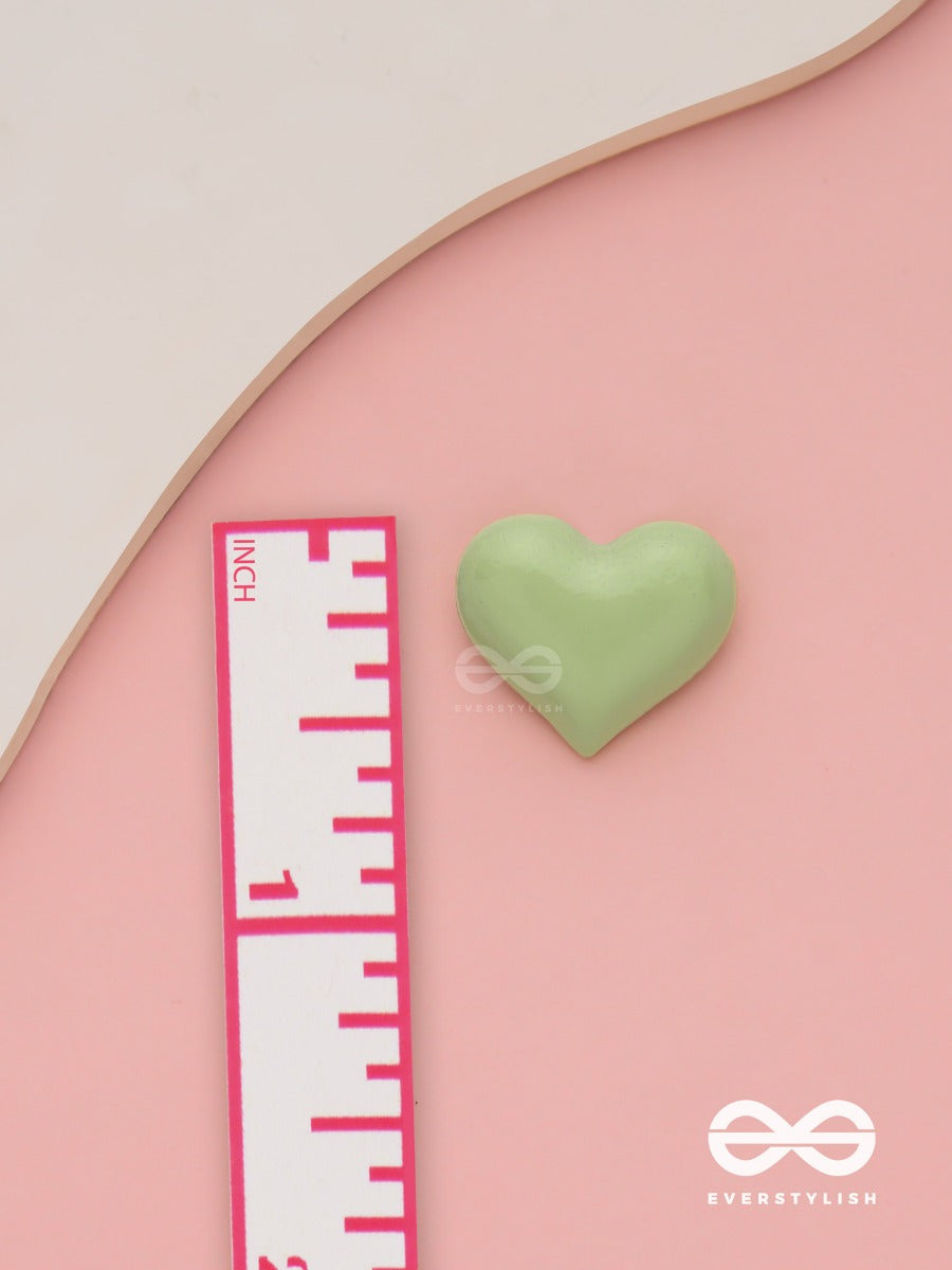 Lush Amour - Green Heart Shaped Studs