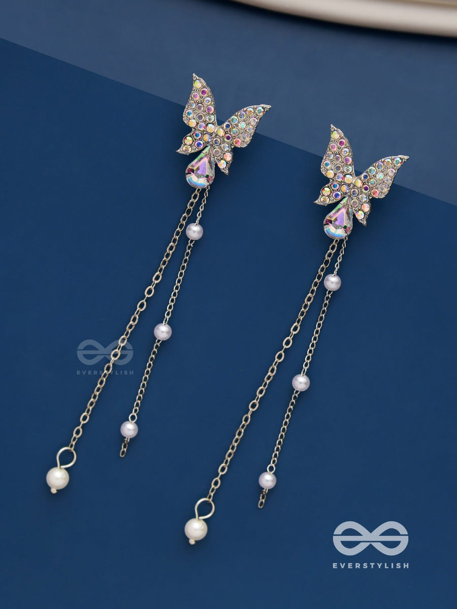 Morning Mist- Butterfly Dangling Earrings