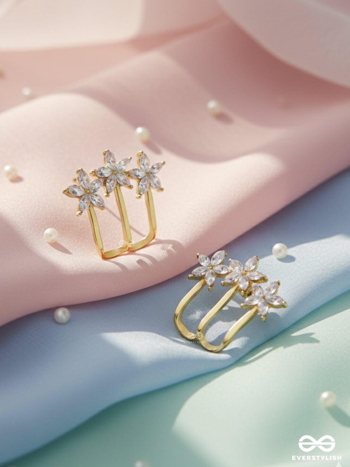 Queen's Delight - Crown Shaped Golden Crystal Studs