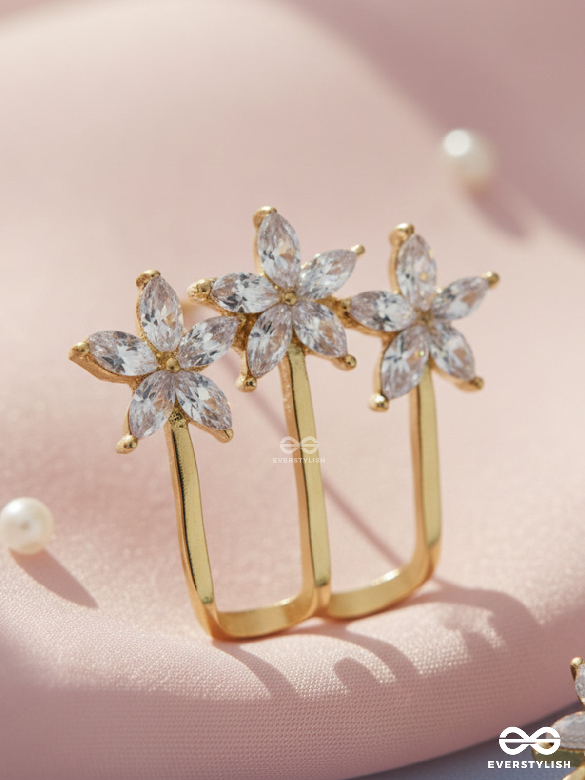 Queen's Delight - Crown Shaped Golden Crystal Studs