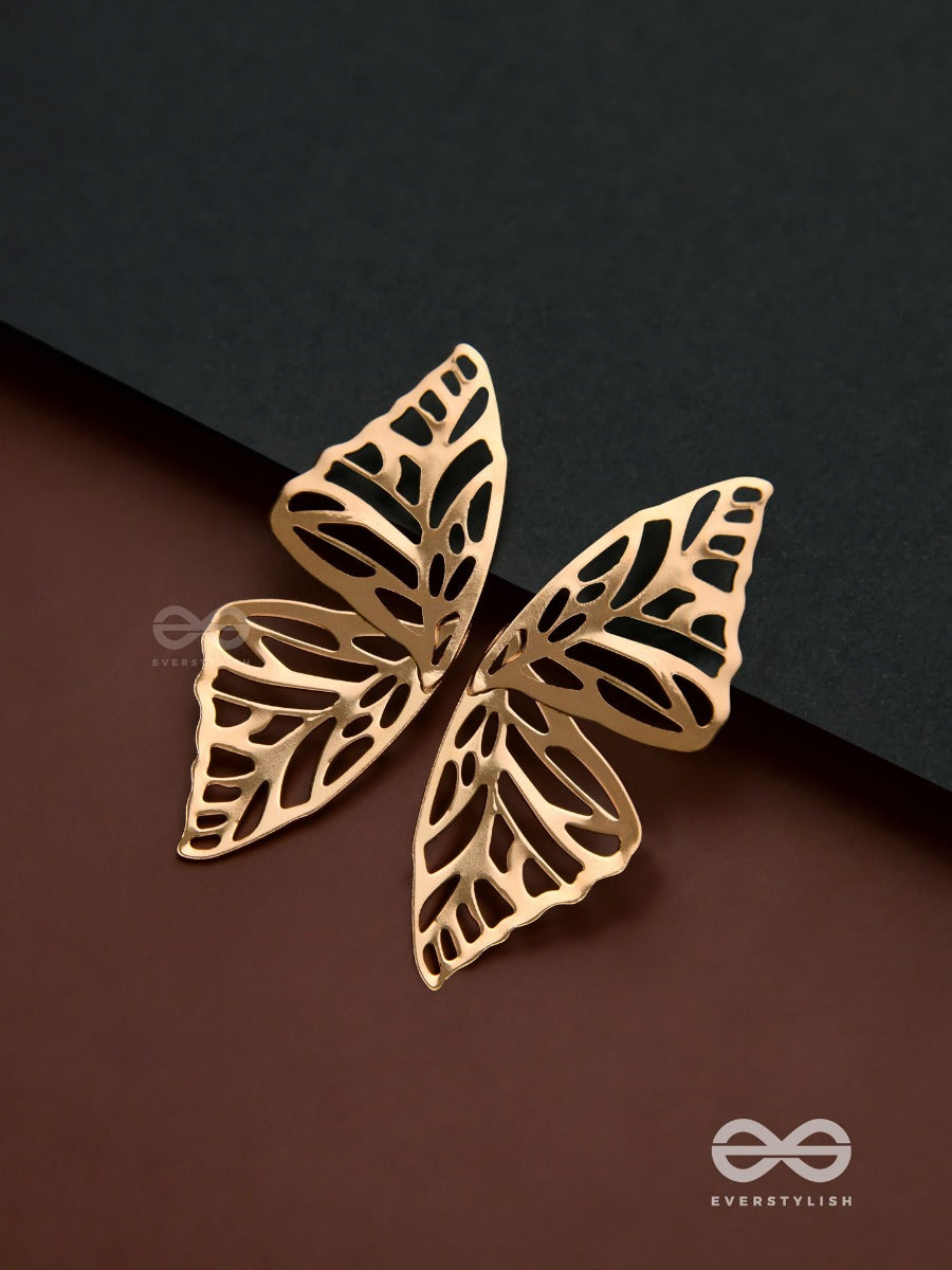 Sunshine Waltz - Butterfly Platinum Finish Earrings