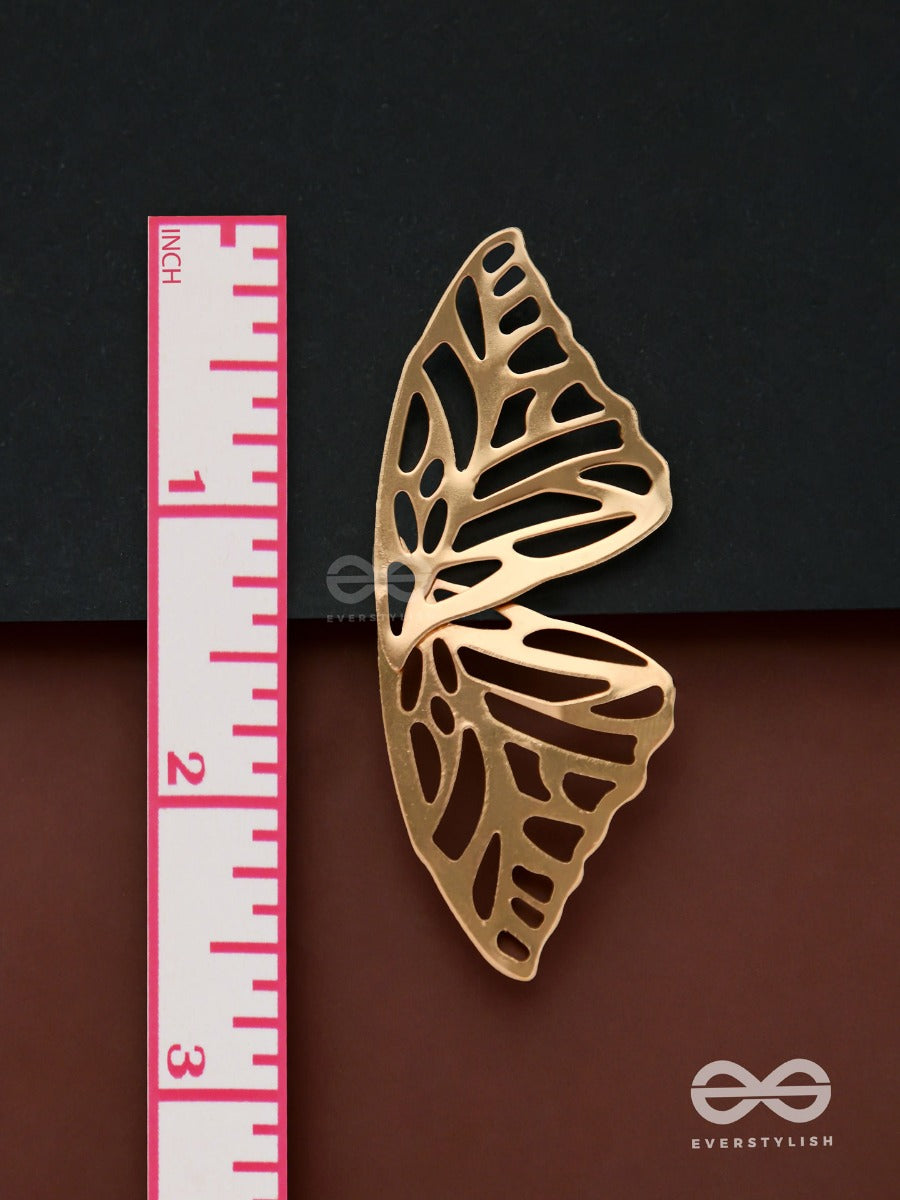 Sunshine Waltz - Butterfly Platinum Finish Earrings