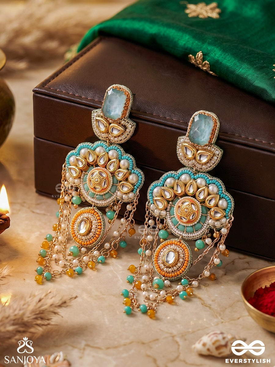 Vibhutimala - Ornamental Grace - Decorative Earrings With Embellished Motifs And Cascade Details