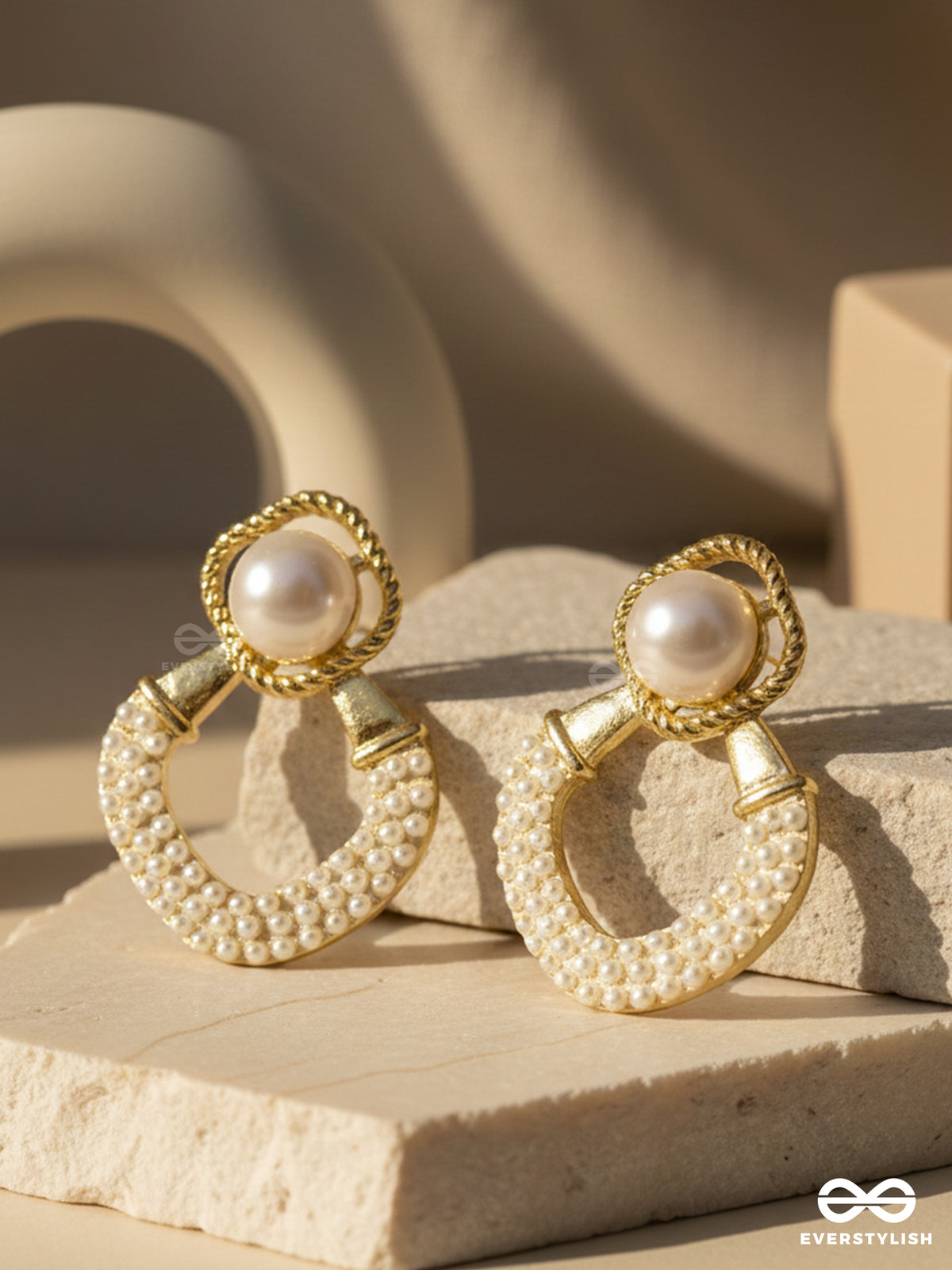 Celestial Pearls- Elegant Pearl Earrings