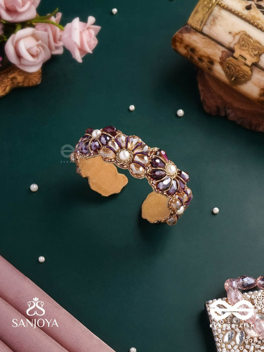 Shyamalika - Dark Bloom A Floral-Inspired Bracelet Adorned With Dark-Hued Gemstones And Pearls