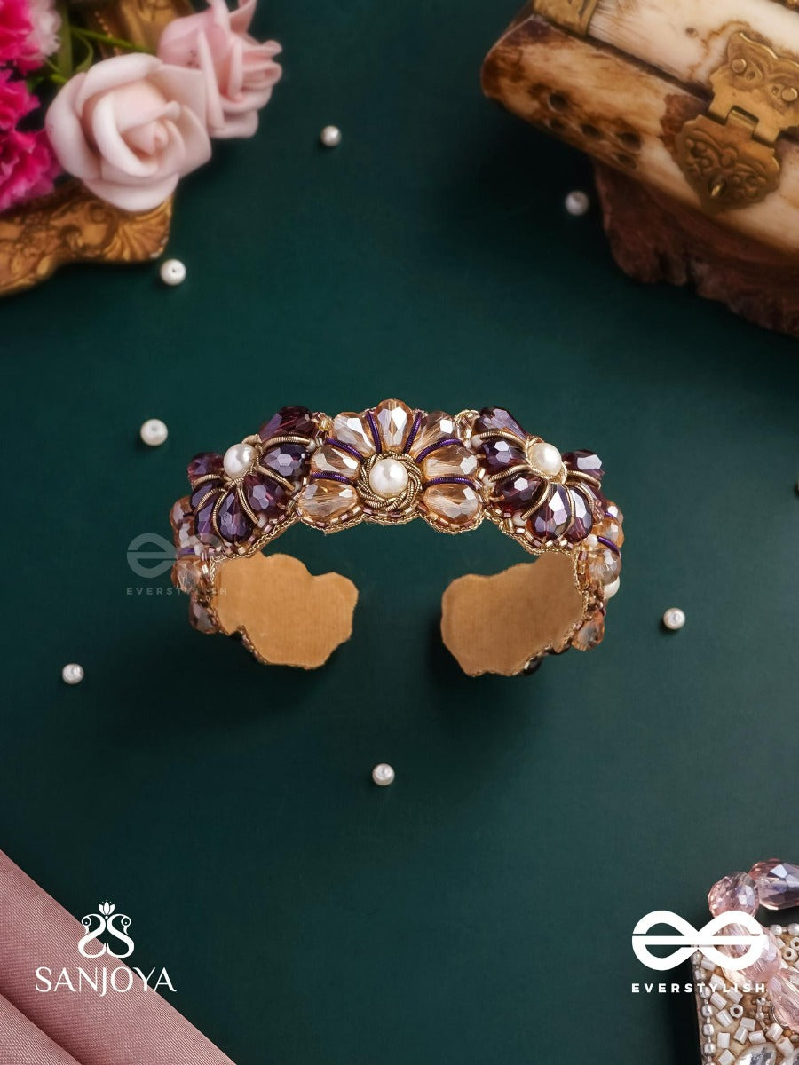 Shyamalika - Dark Bloom A Floral-Inspired Bracelet Adorned With Dark-Hued Gemstones And Pearls
