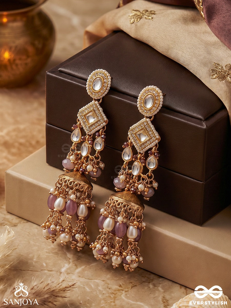 Rajitika - Royal Adornment - Statement Earrings With Tiered Design And Multi-Drop Accents