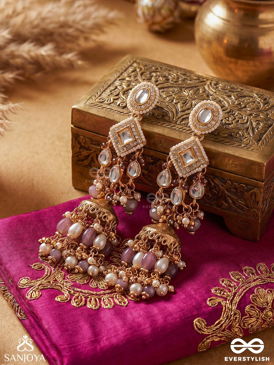 Rajitika - Royal Adornment - Statement Earrings With Tiered Design And Multi-Drop Accents