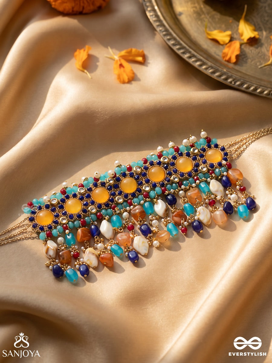 Rang Tarangini - Jahnvi Kapoor Inspired Neckpiece With Colorful Beads, Stones, Pearls And Intricate Design