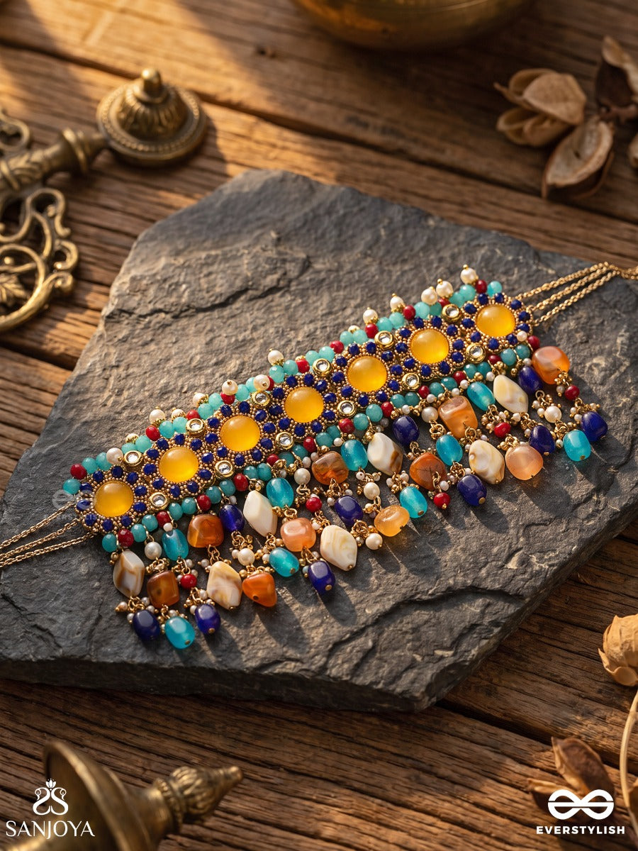 Rang Tarangini - Jahnvi Kapoor Inspired Neckpiece With Colorful Beads, Stones, Pearls And Intricate Design