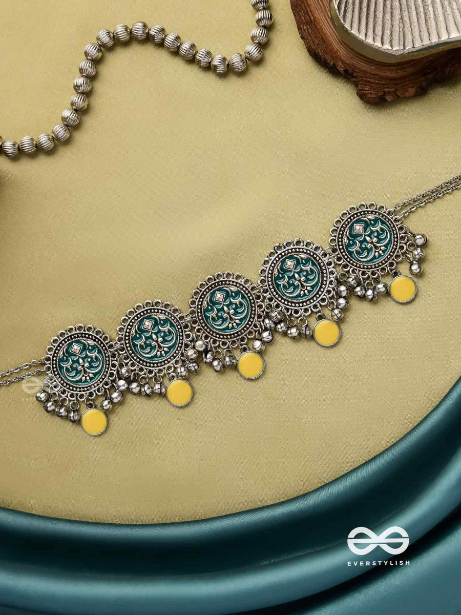 Golden Dusk - Traditional Oxidised Necklace