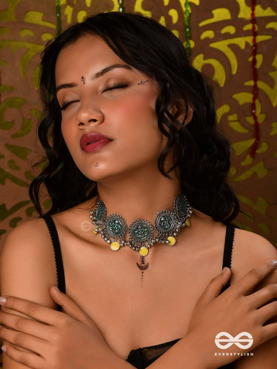 Golden Dusk - Traditional Oxidised Necklace