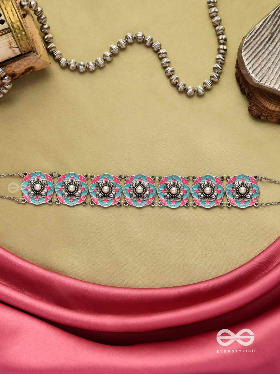 Lotus Dream- Vibrant Enameled Tribal Choker