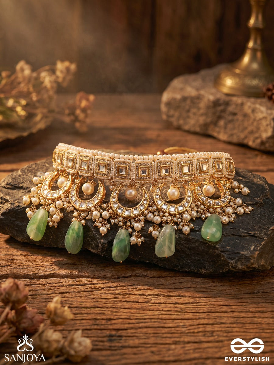 Vasuchakra - Treasured Circles - Festive Necklace With Ornamental Loops And Drop Accents
