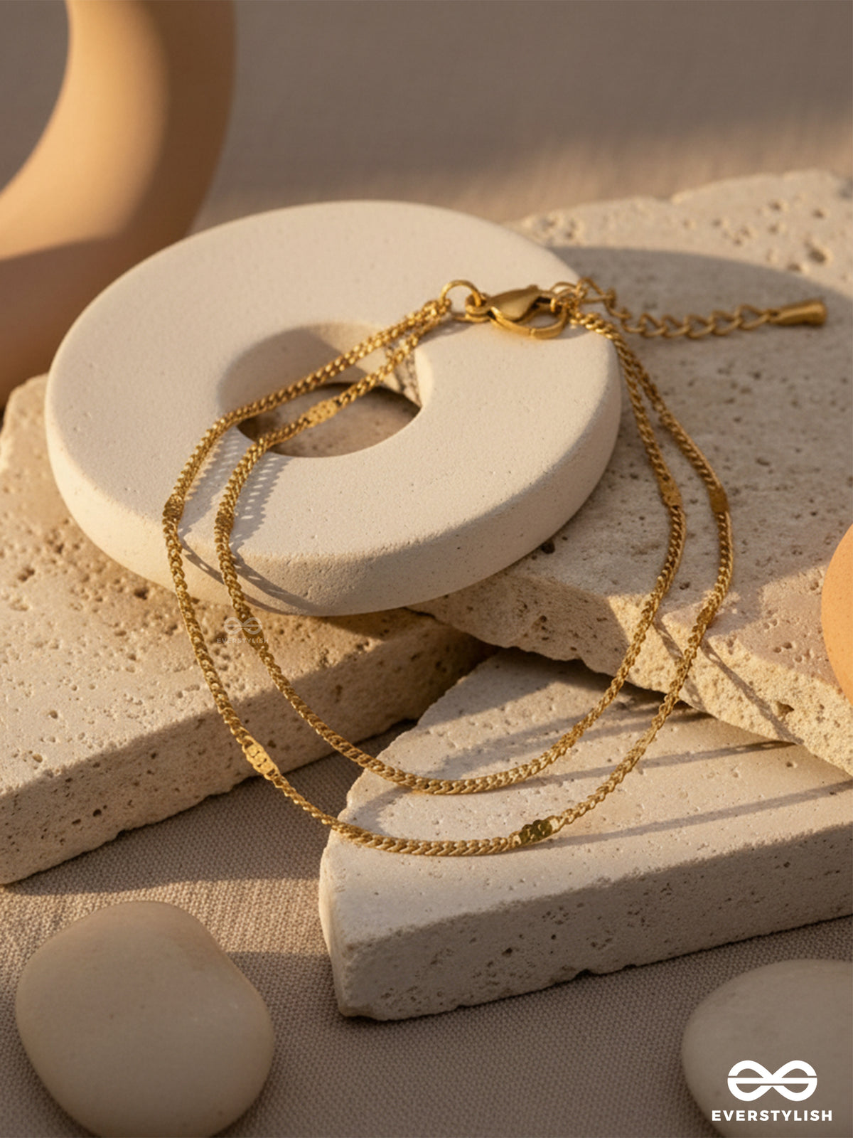 Golden Harmony - Stainless Steel Anti-Tarnish Double Chain Bracelet