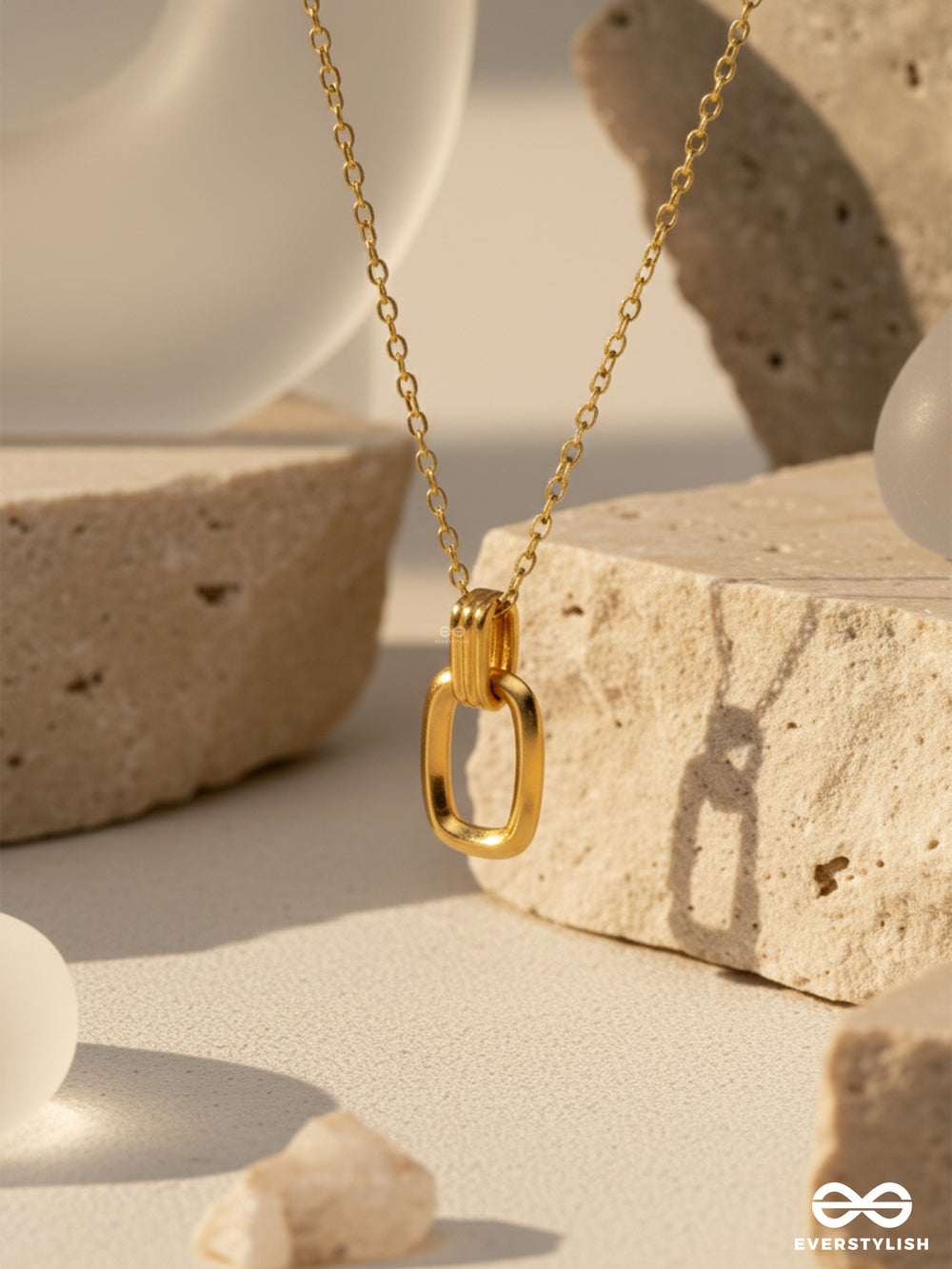 Dainty Darling - Stainless Steel Anti-Tarnish Rectangle Pendant Necklace