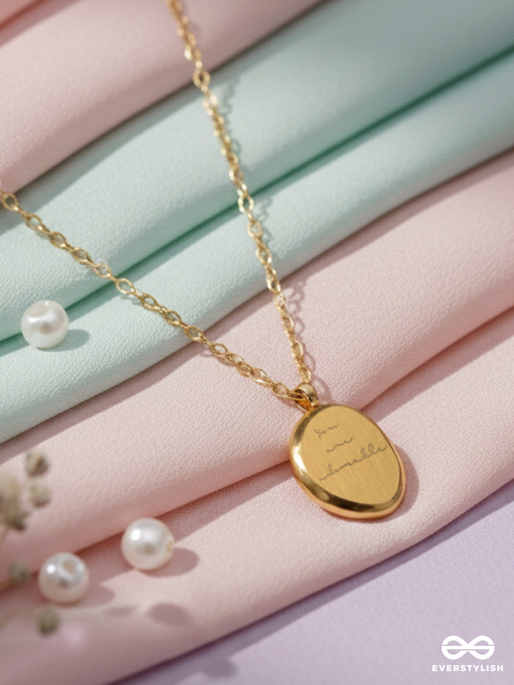 Golden Keepsake - Stainless Steel Anti-Tarnish Engraved Neckpiece