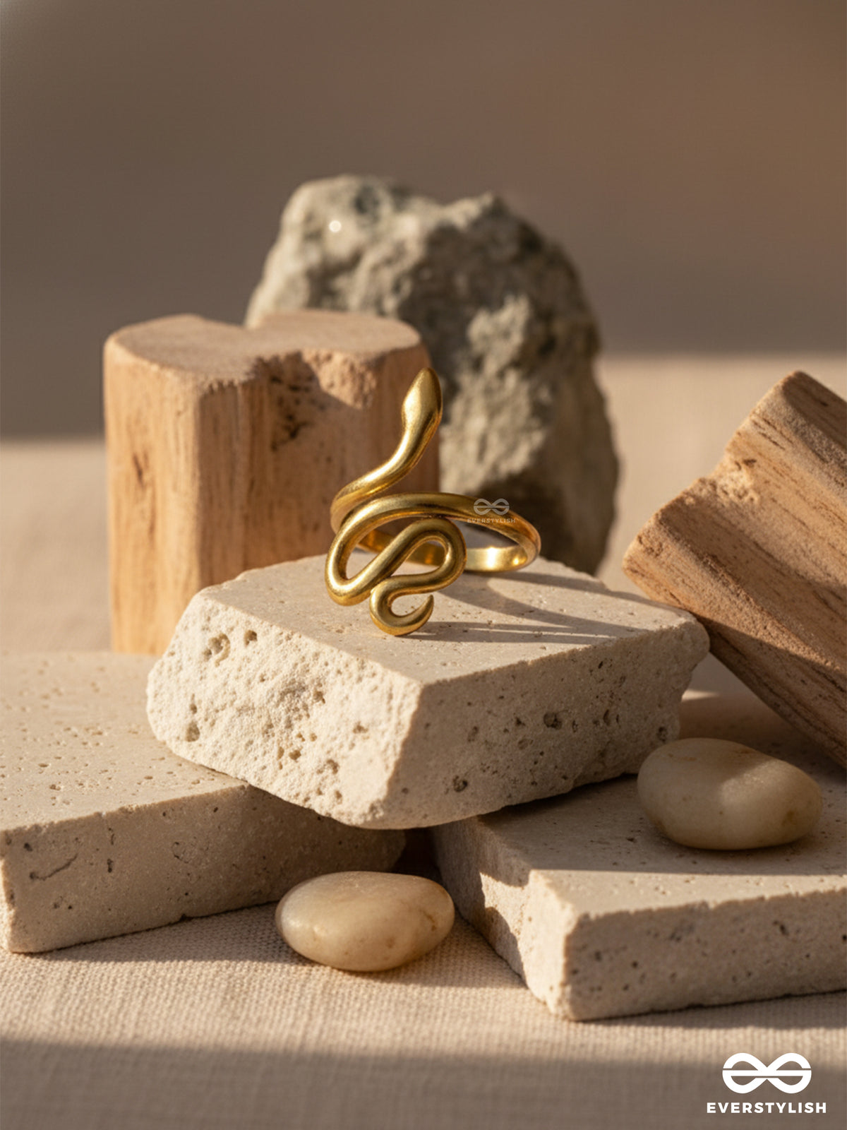 Slithery Sass - Golden Stainless Steel Anti-Tarnish Ring