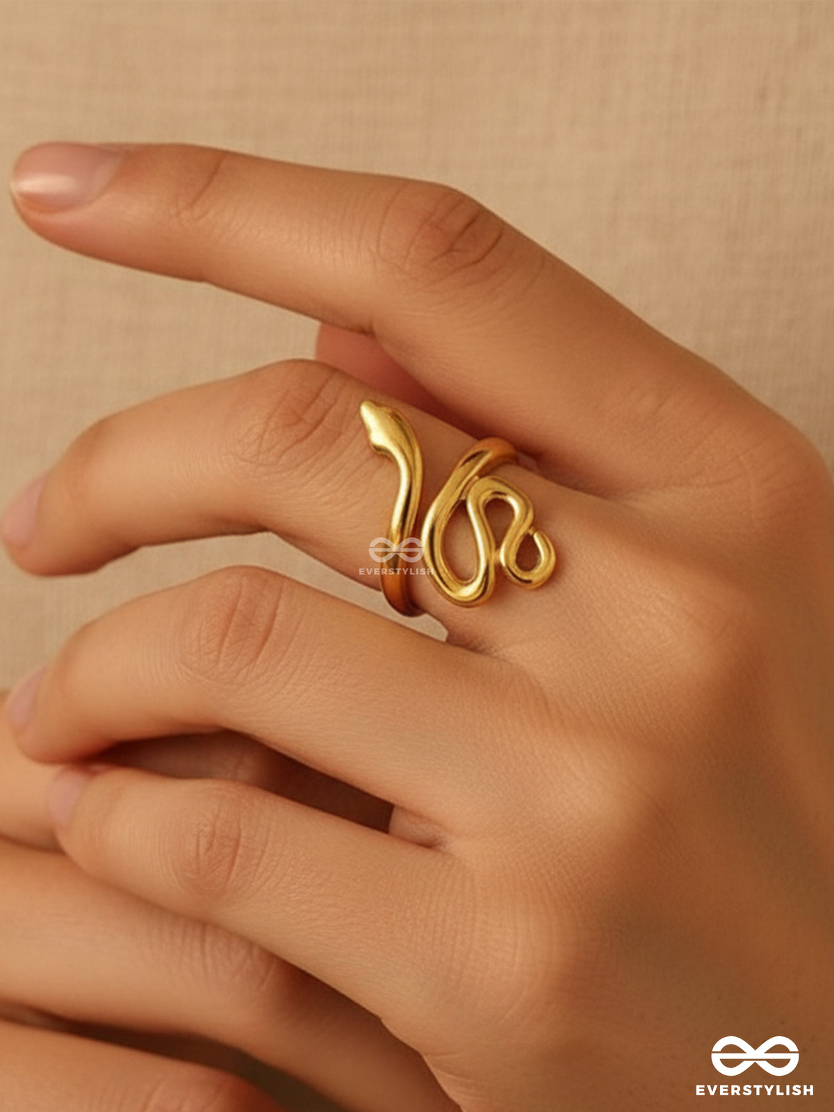 Slithery Sass - Golden Stainless Steel Anti-Tarnish Ring