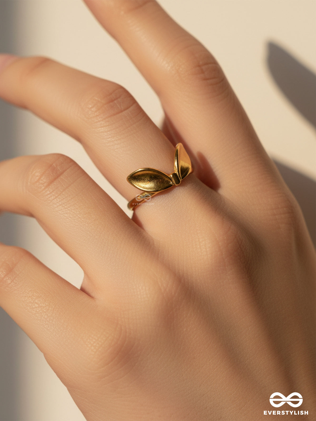 Golden Bowtie - Stainless Steel Anti-Tarnish Ring