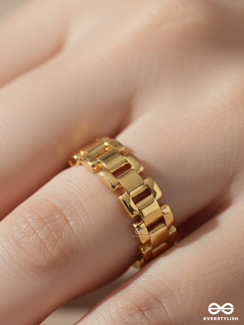 Matrix Charm - Bold Square Stainless Steel Anti-Tarnish Band Ring