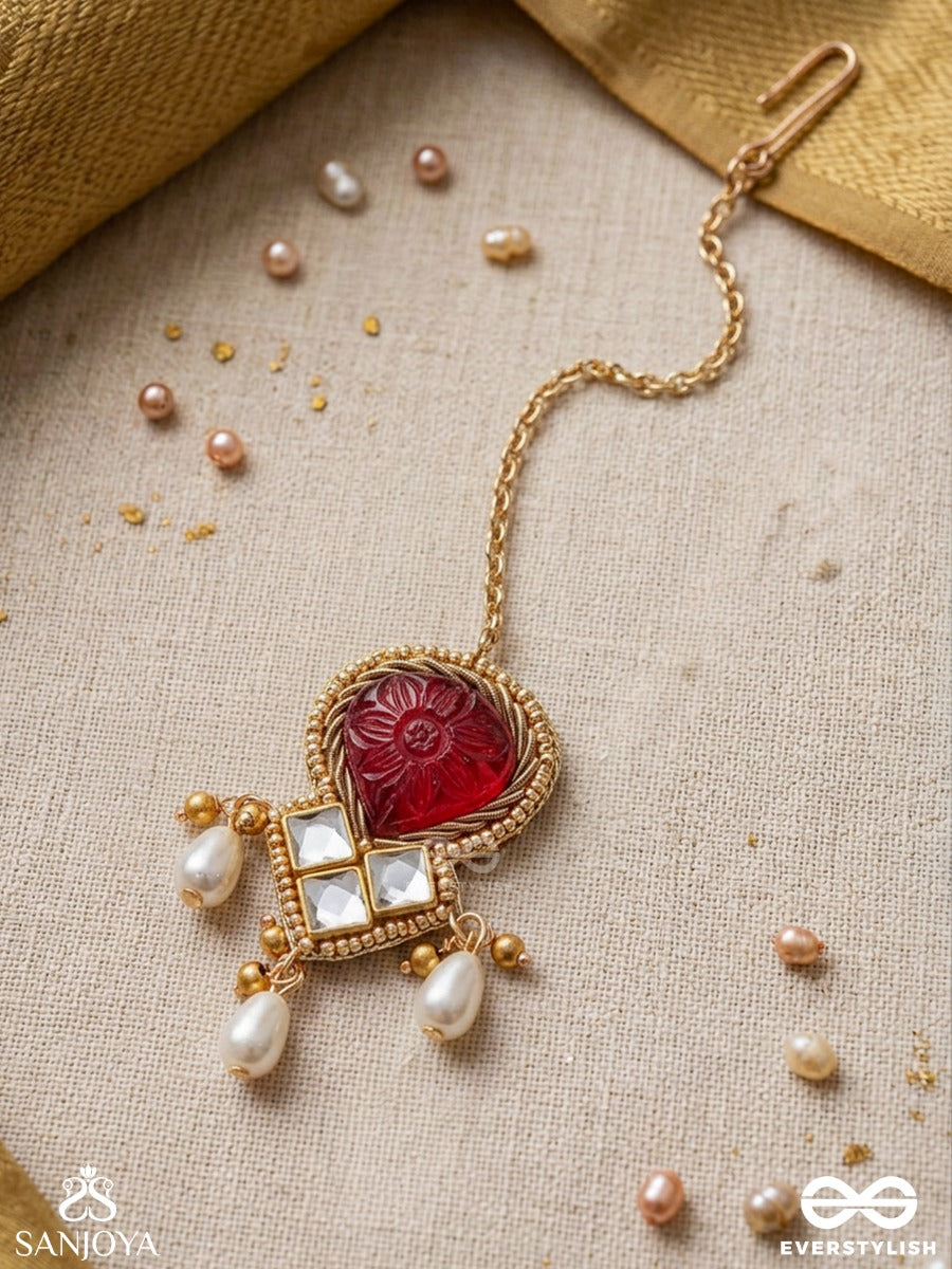 Premabhushanam - Adornment Of Love - Cutdana And Pearls Complete With Mirror Work Maang Tika